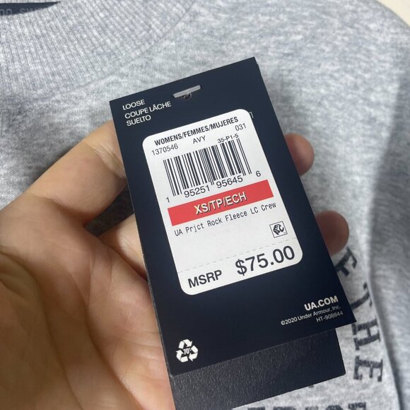 NWT! Under Armour Project Rock Iron Paradise Sweatshirt Womens XS Cropped Boxy! - Picture 3 of 5